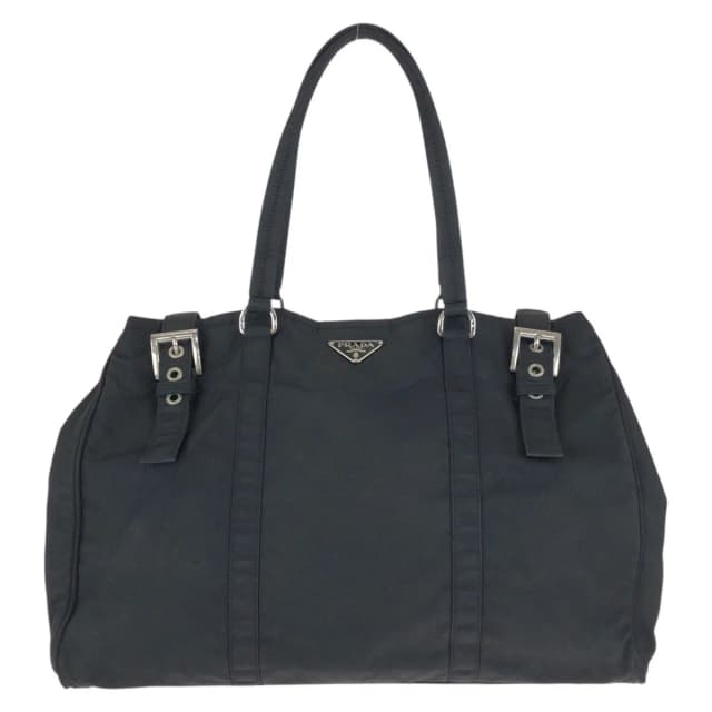 Prada Tessuto Black Silver Nylon Tote Shoulder Bag in Black Nylon from The Reluxe, photo 1 of 1