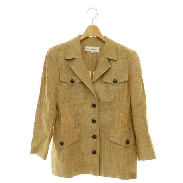 Saint Laurent Linen Tailored Jacket Lightweight 38 Beige in Beige from The Reluxe, photo 1 of 1