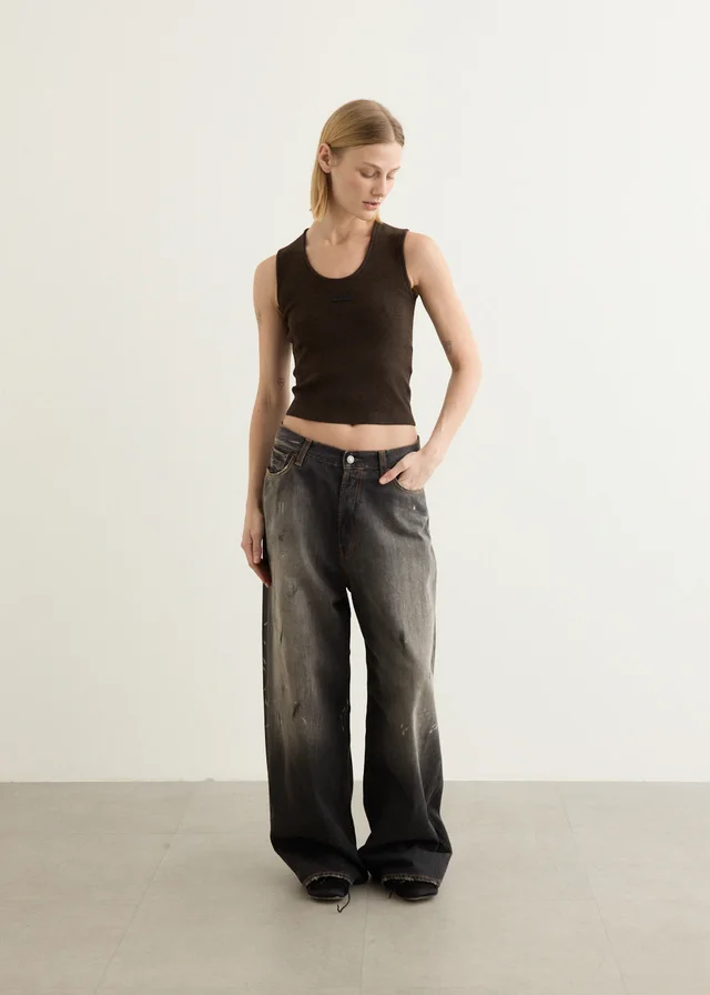 Fear of God Essentials Women's Rib Tank in BROWN, image 1 of 1 from Incu