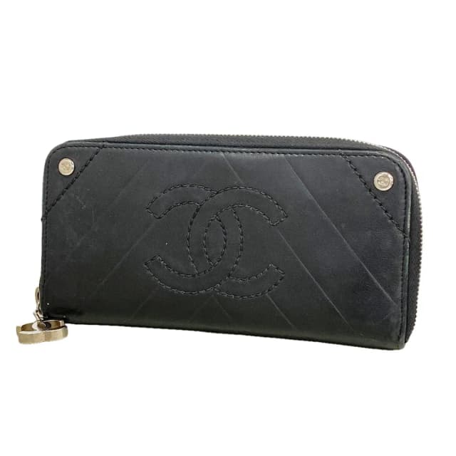 Chanel Wallet V-stitch Lambskin Black Silver in Black Lambskin from The Reluxe, photo 1 of 1