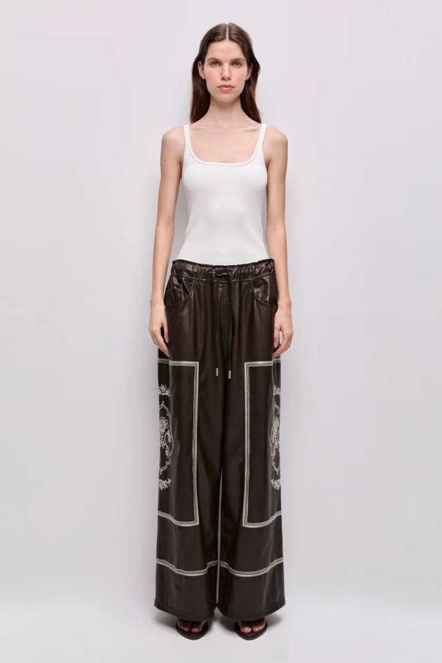 AJE Lotus Pant in DARK CHOCOLATE, image 1 of 1 from Aje