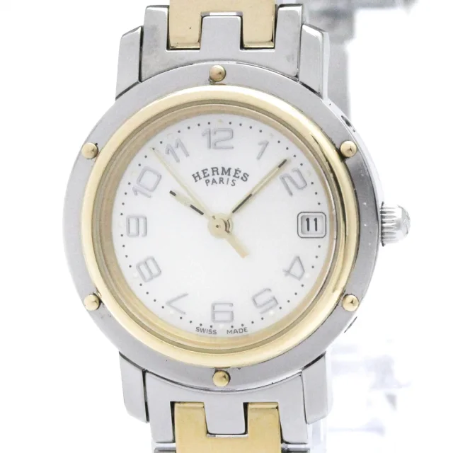 Hermès Clipper Quartz Gold Plated,Stainless Steel Women's Dress/Formal CL4.220 in Pink shell from Elady, photo 1 of 1