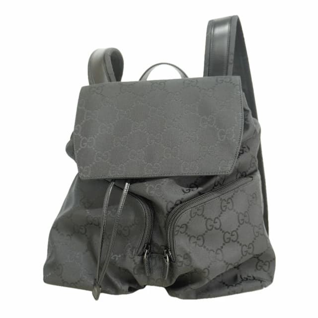 Gucci Backpack GG Supreme Nylon Black Silver in Black Nylon from The Reluxe, photo 1 of 1