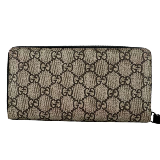 Gucci GG Supreme Snake Print Leather Zip Around Wallet Beige Brown Multicolor in Brown Leather from The Reluxe, photo 1 of 1