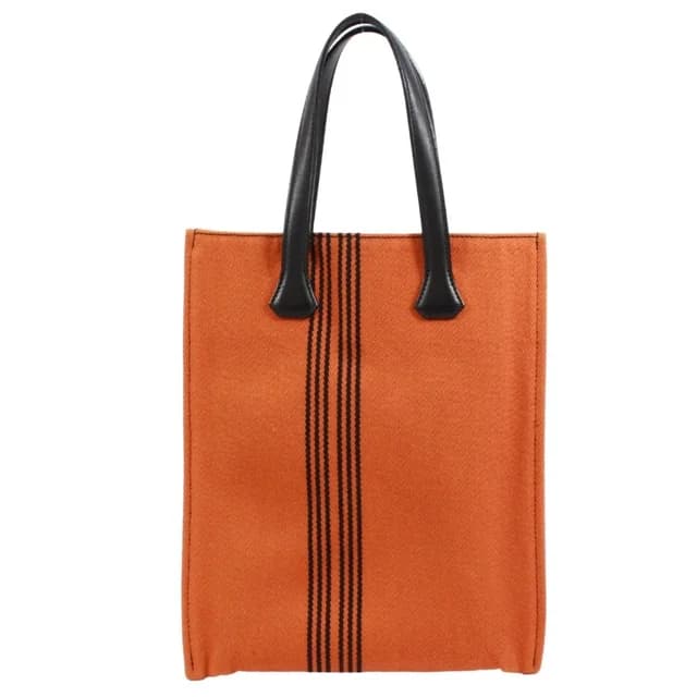 Hermès Potamos Cabas PM Leather Canvas Orange Black Tote Bag in Black Canvas from The Reluxe, photo 1 of 1