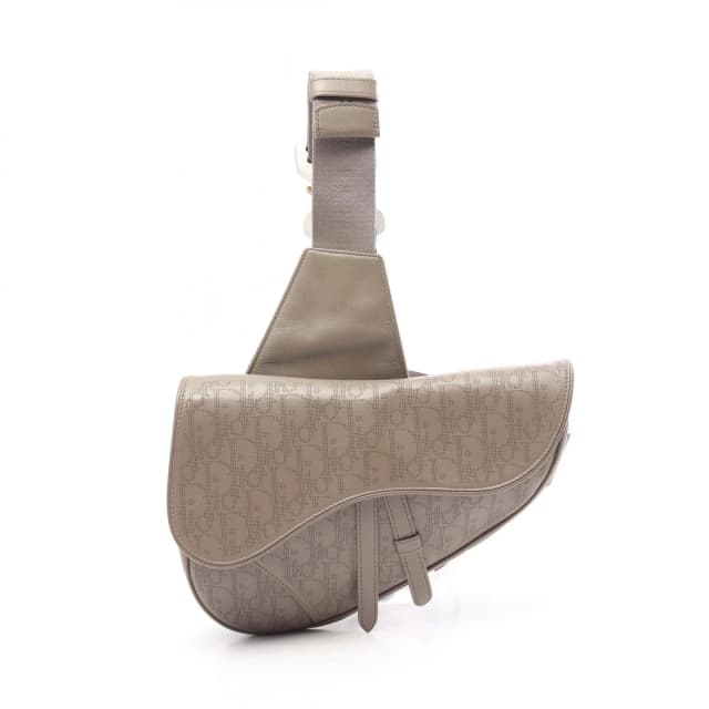 Dior Waist Bag Saddle Oblique Perforated Gray Leather in Grey Leather from The Reluxe, photo 1 of 1