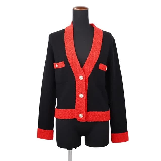Chanel Cardigan Lion Button Cashmere Blend Knit 36 Top Black in Black Cashmere from The Reluxe, photo 1 of 1