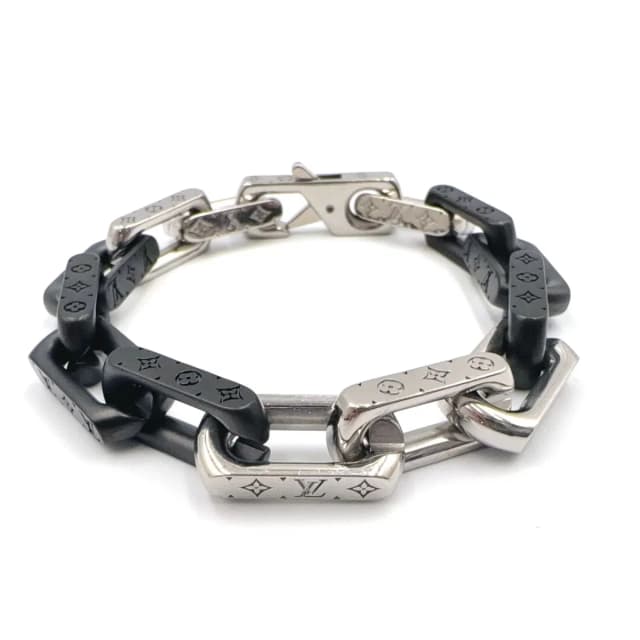 Louis Vuitton Bracelet Monogram Chain Metal Silver Black in Black from The Reluxe, photo 1 of 1