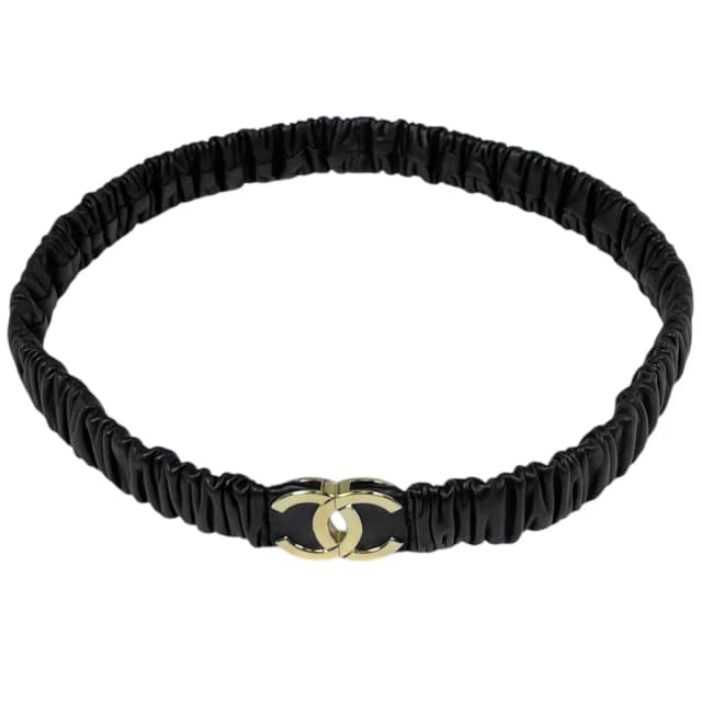 Chanel Belt CC Logo Stamp Leather Black in Black Leather from The Reluxe, photo 1 of 1