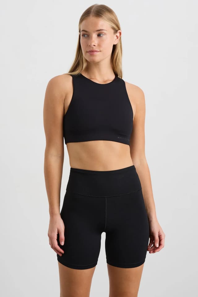 Athletica Laced Back Sports Bra 311 in BLACK, image 1 of 1 from Aje