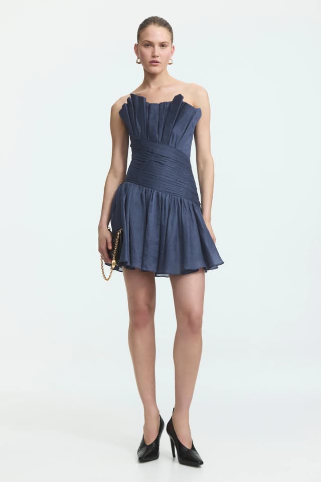 AJE Elva Mini Dress in SLATE, image 1 of 1 from Aje
