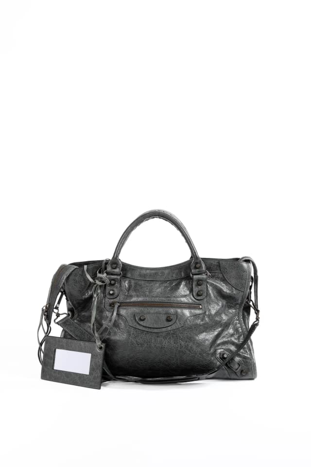 2010s Balenciaga Charcoal Grey Leather City Bag in Grey Leather from Break Archive, photo 1 of 1
