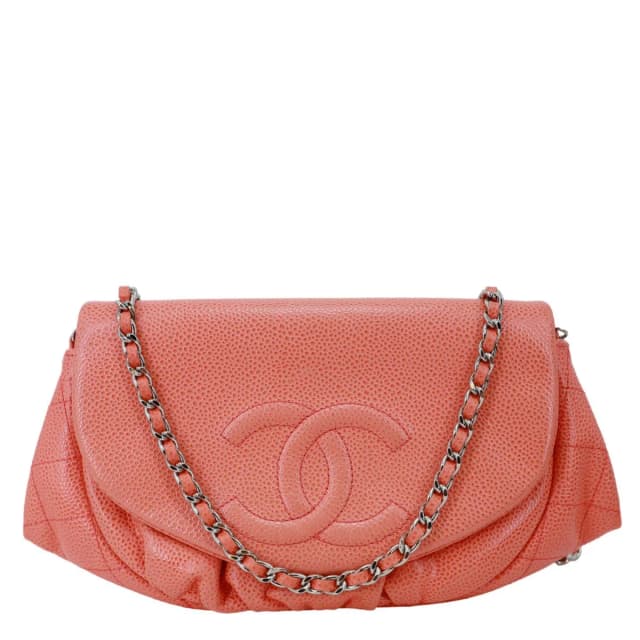 Chanel Half Moon Caviar Leather Wallet On Chain Coral in Caviar leather from Dallas Designer Handbags, photo 1 of 1