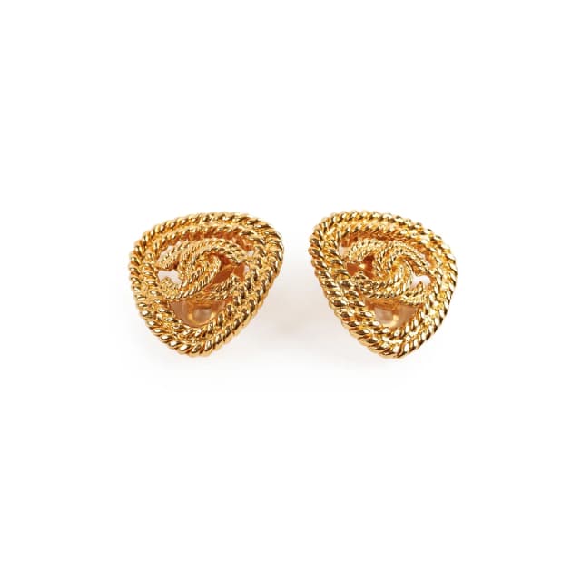 Chanel CC Triangle Clip-on Earrings from The Purse Affair, photo 1 of 1