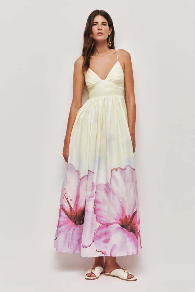 AJE Vacation Maxi Dress in OMBRE HIBISCUS, image 1 of 1 from Aje