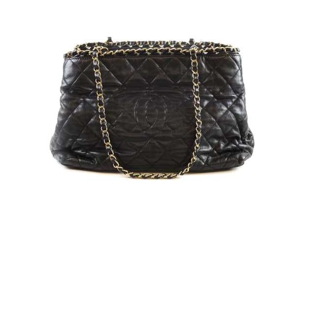 Chanel Seasonal Small Shopping Tote Black in Black Lambskin from The Purse Affair, photo 1 of 1
