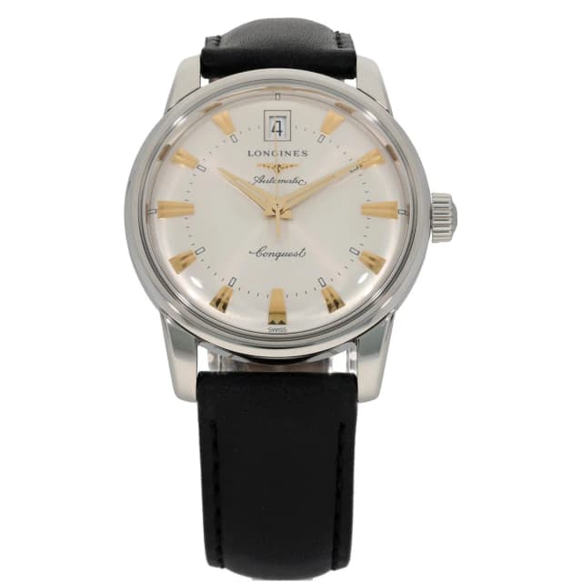 Longines Conquest L1.611.4 35mm Stainless Steel Watch in Leather from H&T, photo 1 of 1