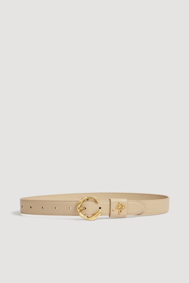 AJE Arette Logo Belt in NATURAL BEIGE, image 1 of 1 from Aje