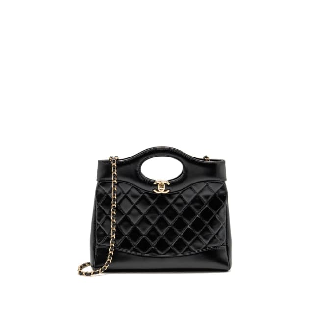 Chanel Mini 31 Bag Shiny lambskin Black LGHW (Microchip) in Black Lambskin from EMIER, photo 1 of 1