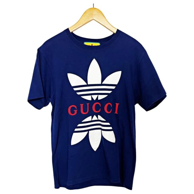 Gucci Adidas Collaboration Logo Print Short Sleeve T-Shirt Navy Size XS in Navy from The Reluxe, photo 1 of 1