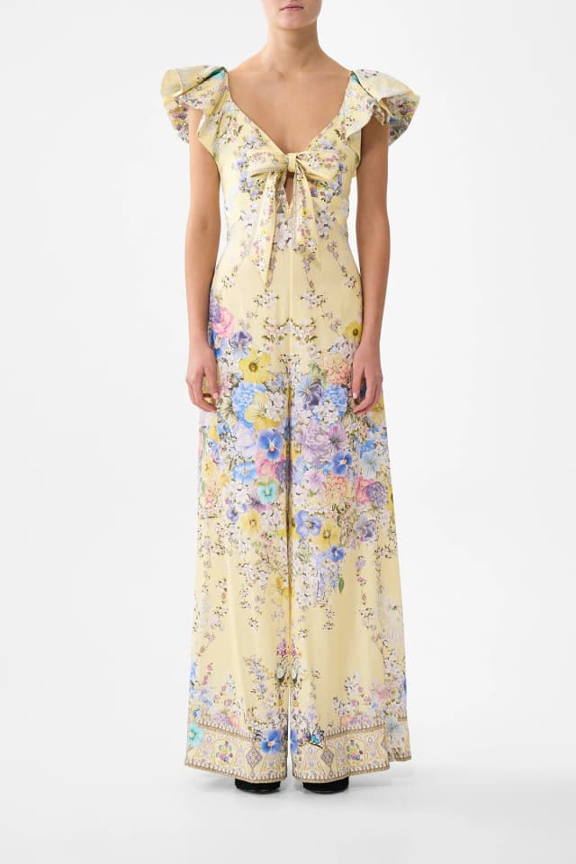Camilla eBoutique TIE FRONT FRILL SLEEVE JUMPSUIT DARLING BUDS, image 1 of 1 from CAMILLA