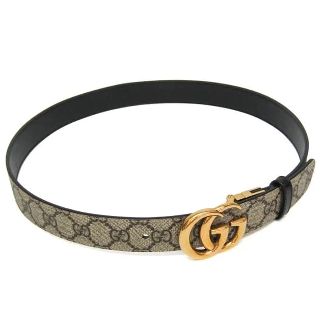 Gucci GG Emblem Reversible Belt 659417 Men,Women PVC, Leather Standard Belt Beige,Black 85 in Beige/Black Leather from Elady, photo 1 of 1