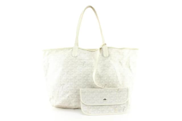 Goyard White Chevron St Louis Tote PM with Pouch in White Canvas from Bagriculture, photo 1 of 1