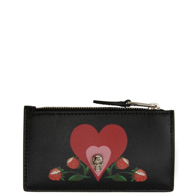 Alexander McQueen Zip Cardholder Heart, Black, image 1 of 1 from Cultstatus