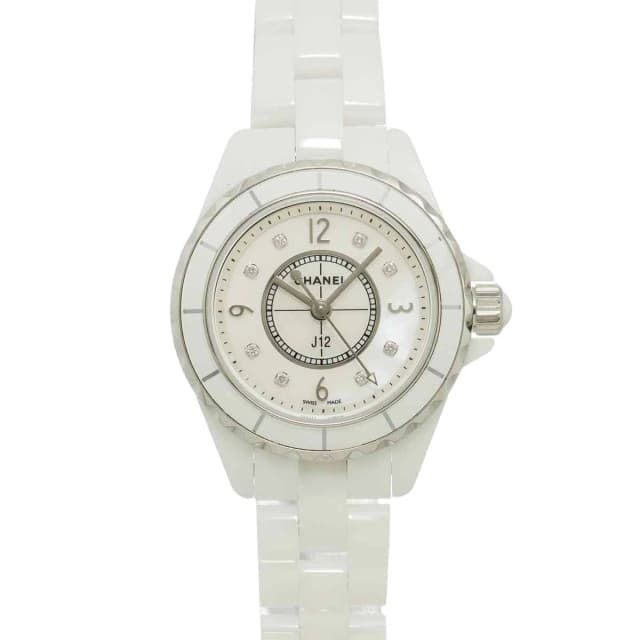 Chanel 29 Watch Diamond White Shell Ceramic Quartz in White Ceramic from The Reluxe, photo 1 of 1