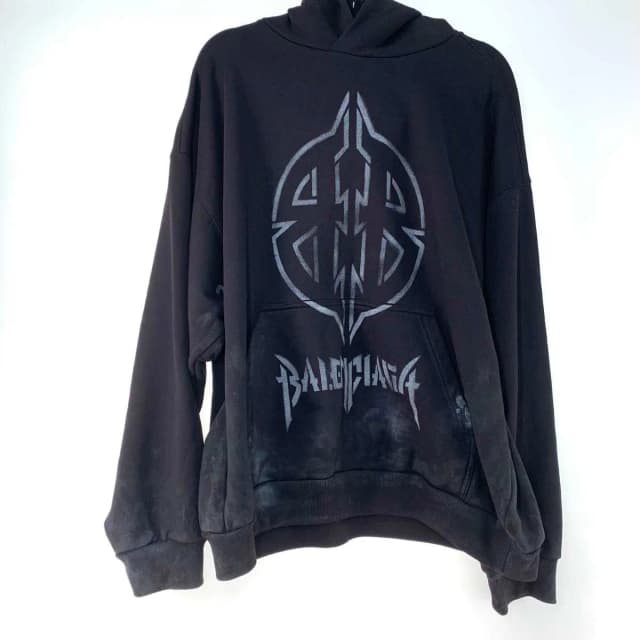 Balenciaga Hoodie L Metal BB Stencil Black in Black from The Reluxe, photo 1 of 1