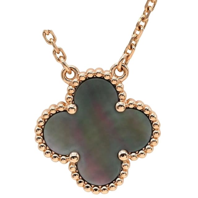 Van Cleef & Arpels Necklace Vintage Alhambra Gray Rose Gold 18K Pink Gold Shell in Pink from The Reluxe, photo 1 of 1