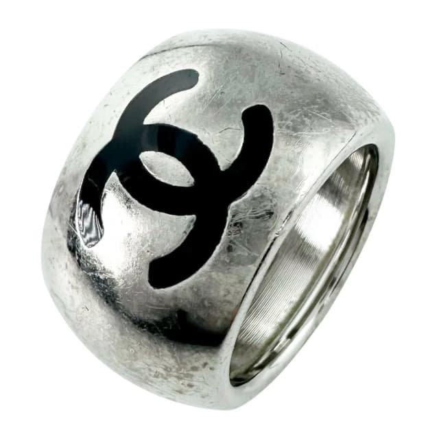 Chanel Ring Silver CC Logo in Silver from The Reluxe, photo 1 of 1