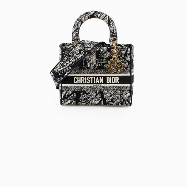 Dior Medium Lady D-Lite Plan De Paris Black in Black from The Purse Affair, photo 1 of 1