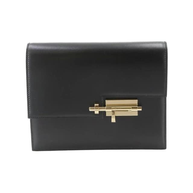 Hermès Verrou Clutch Box Calf Black Gold in Black Box leather from The Reluxe, photo 1 of 1