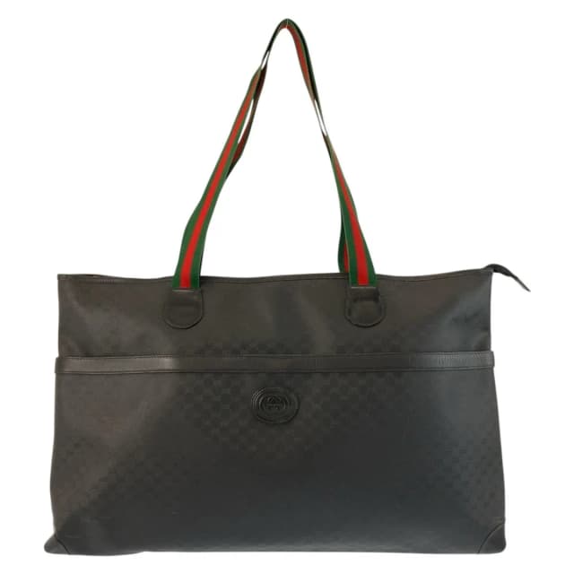 Gucci Vintage Micro GG Sherry Line Black Tote Shoulder Bag in Black from The Reluxe, photo 1 of 1