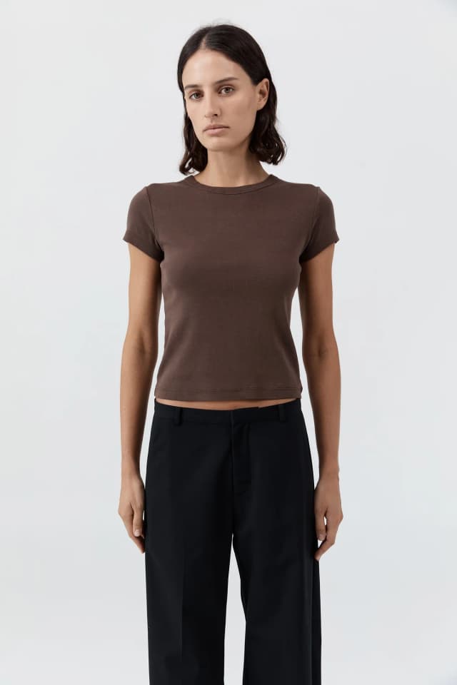 St Agni Organic Cotton Baby Tee - Fudge, image 1 of 1 from St. Agni