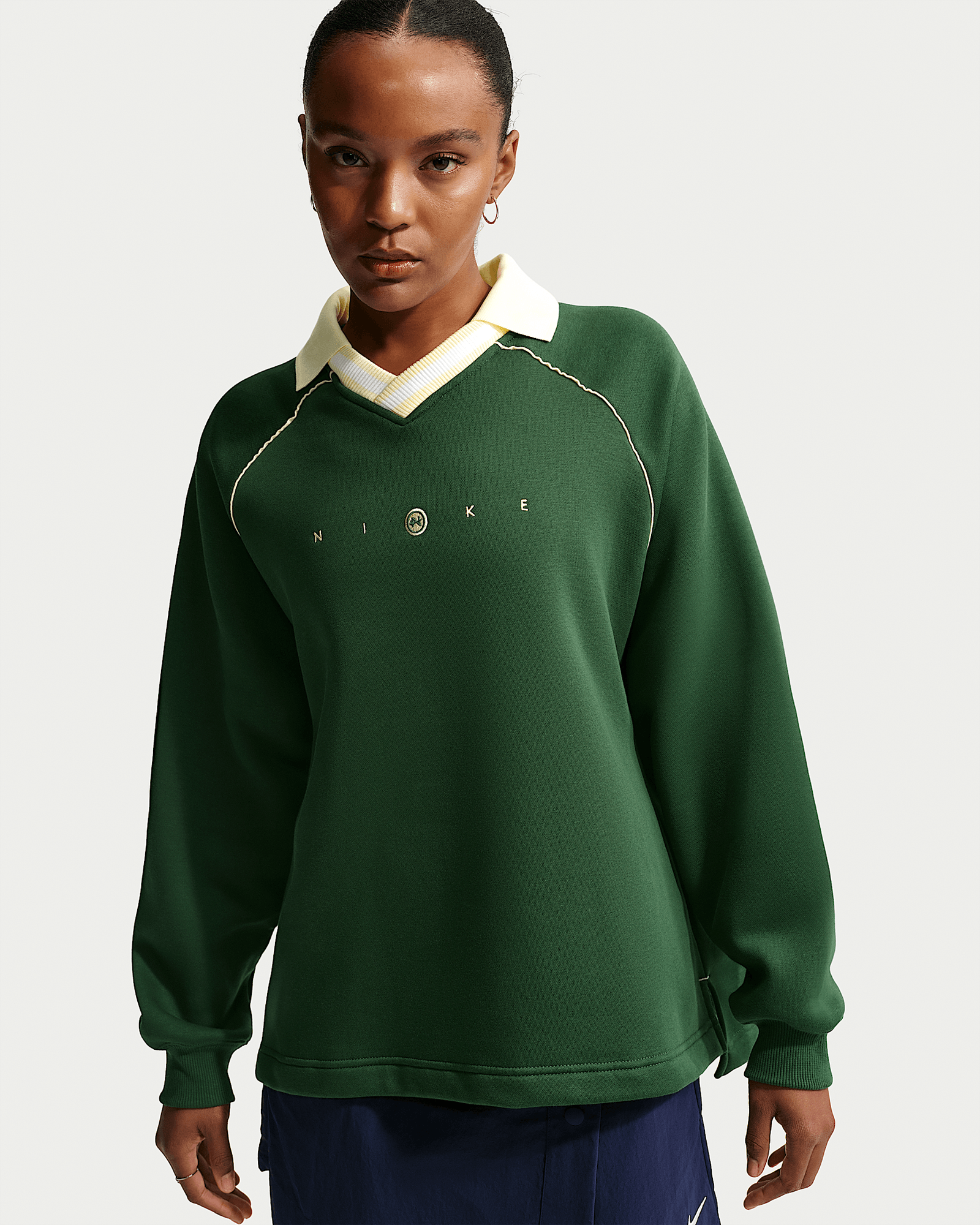 Nike Sportswear Phoenix Fleece in Fir/Alabaster, image 1 of 1 from Nike