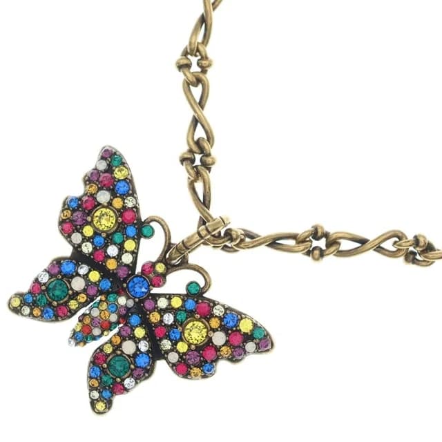 Gucci Butterfly Pendant Rhinestone Gold Plated in Gold from The Reluxe, photo 1 of 1