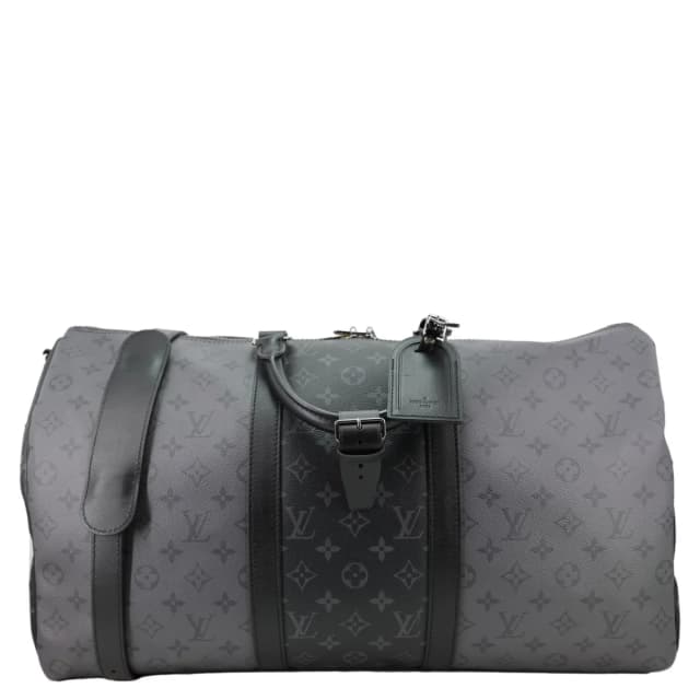 Louis Vuitton Keepall 50 Bandouliere Monogram Eclipse Travel Bag Black in Black Canvas from Dallas Designer Handbags, photo 1 of 1