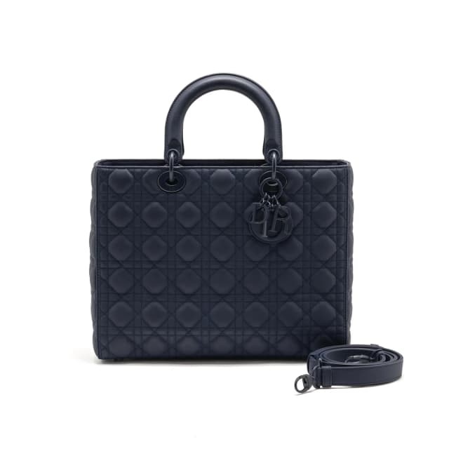 Large Lady Dior Cannage Calfskin Dark Blue in Blue Calfskin from EMIER, photo 1 of 1