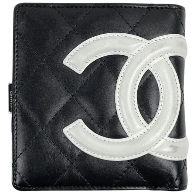 Chanel Bifold Wallet Cambon Line CC Logo Leather Black White in Black Leather from The Reluxe, photo 1 of 1