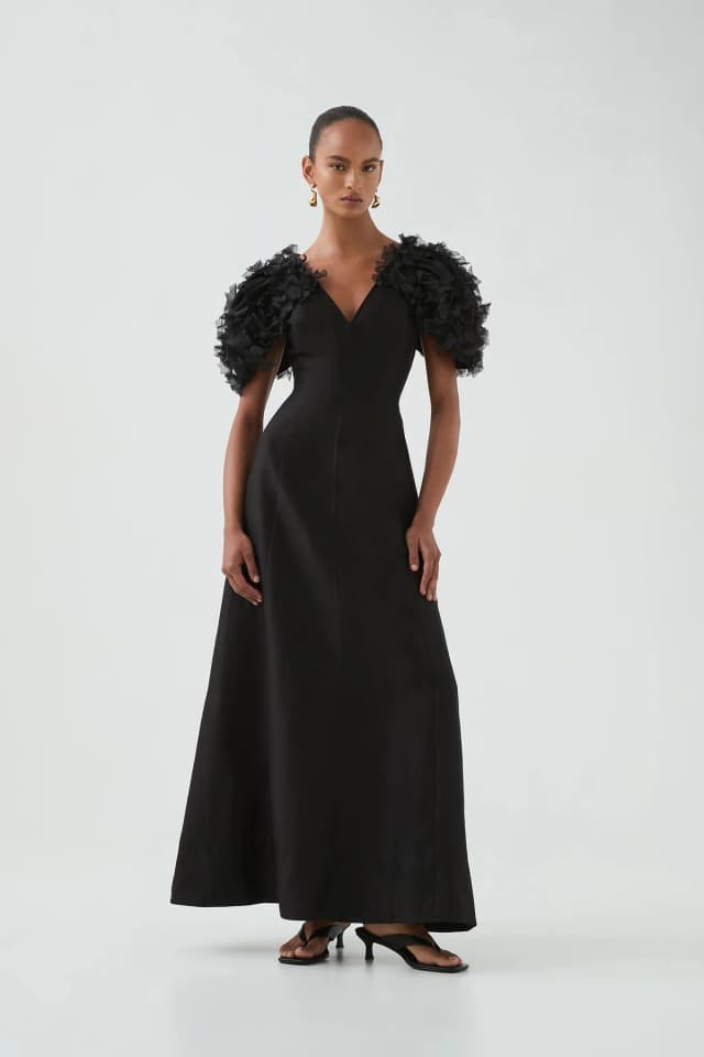 AJE Muse Dress in BLACK, image 1 of 1 from Aje