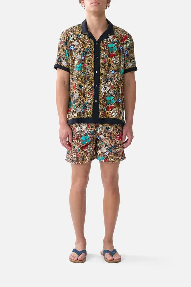 Camilla eBoutique SHORT SLEEVE CAMP COLLARED SHIRT NAZAR NIRVANA, image 1 of 1 from CAMILLA