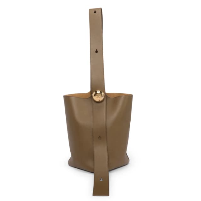 Loewe Calfskin Medium Pebble Bucket Bag in Tundra Calfskin from Blue Spinach, photo 1 of 1