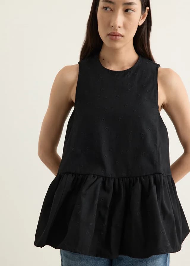 Cecilie Bahnsen Barbara Top in BLACK, image 1 of 1 from Incu