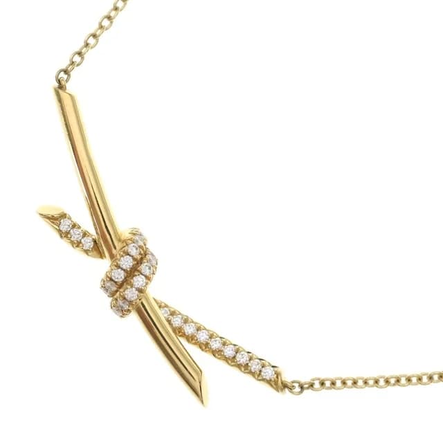 Tiffany & Co. Knot Necklace Diamond Pendant Chain Yellow Gold in Yellow from The Reluxe, photo 1 of 1