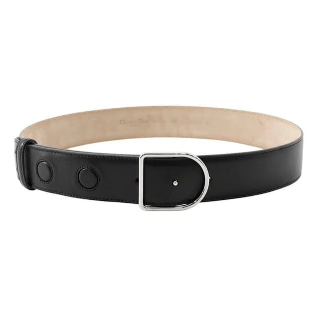 Dior Belt D Buckle Leather S Black in Black Leather from The Reluxe, photo 1 of 1