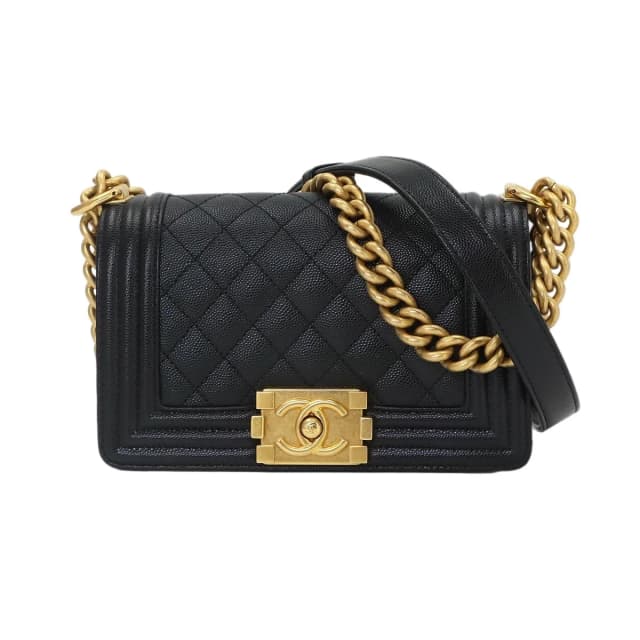 Chanel Boy Small Chain Shoulder Bag Caviar Leather Black in Black Caviar leather from The Reluxe, photo 1 of 1