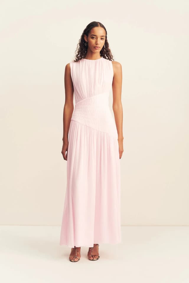 Shona Joy AMINA PANELLED RUCHED MAXI DRESS - FAIRYFLOSS, image 1 of 1 from Shona Joy