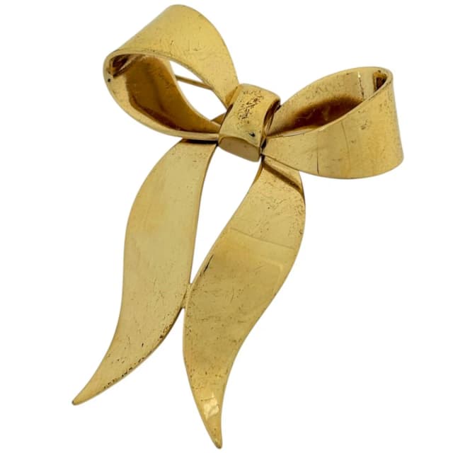 Dior Brooch Ribbon Gold Plated in Gold from The Reluxe, photo 1 of 1